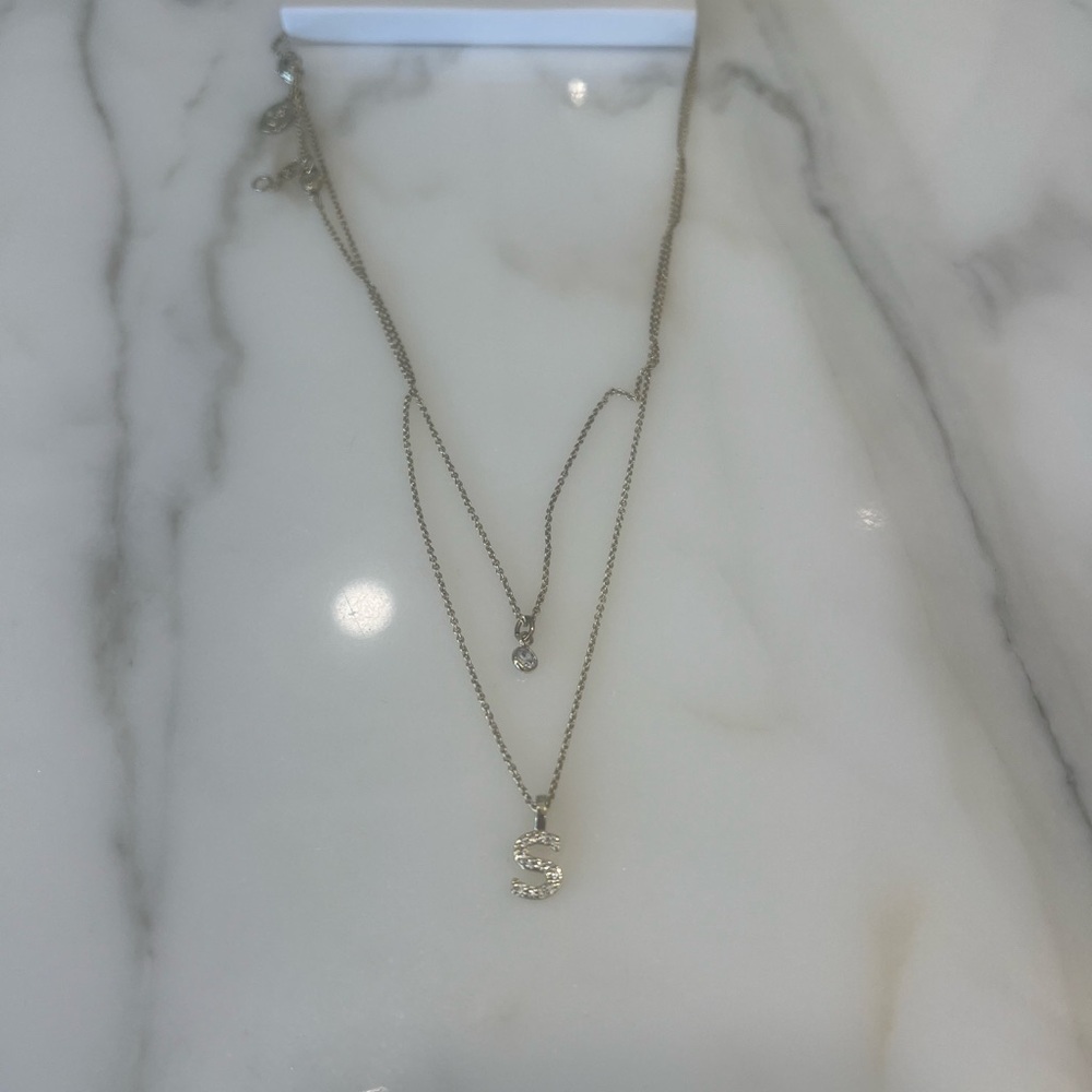 Necklace with  “S” Initial Pendant